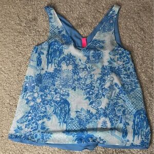 Lilly Pulitzer Blue and Cream Floral Top (reversible)